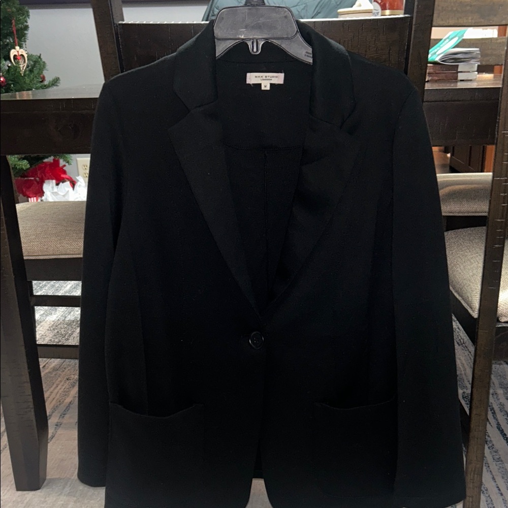 Max Studio Elegant Black Sweater Blazer